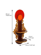 eCraftIndia Brown Textured Wooden Pooja Shelf