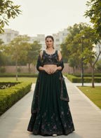 Lehenga Mart Designer Indian Wedding Lehenga Choli-Green - Distacart