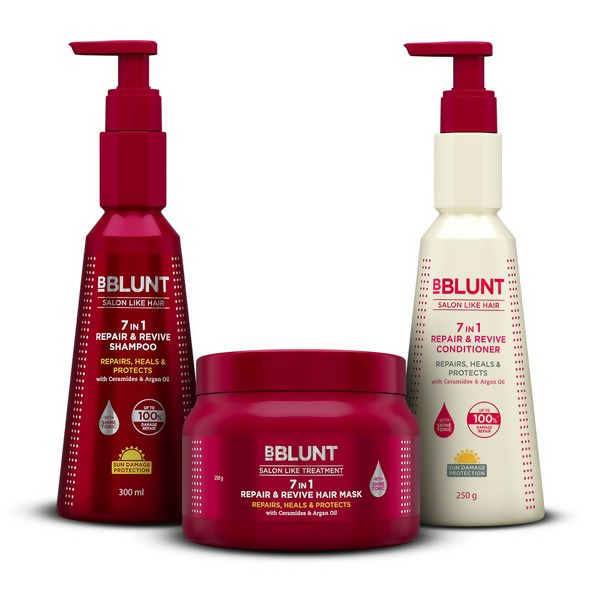 BBlunt 7 in 1 HAir Damage Repair Trio Combo