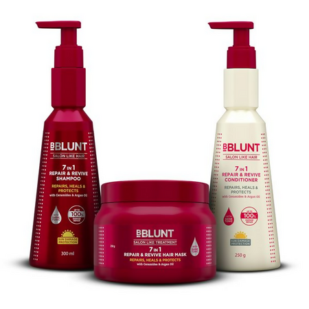 BBlunt 7 in 1 HAir Damage Repair Trio Combo