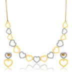 Gold-Polished Alloy Heart Shape Ad Choker Necklace Set - The Pari
