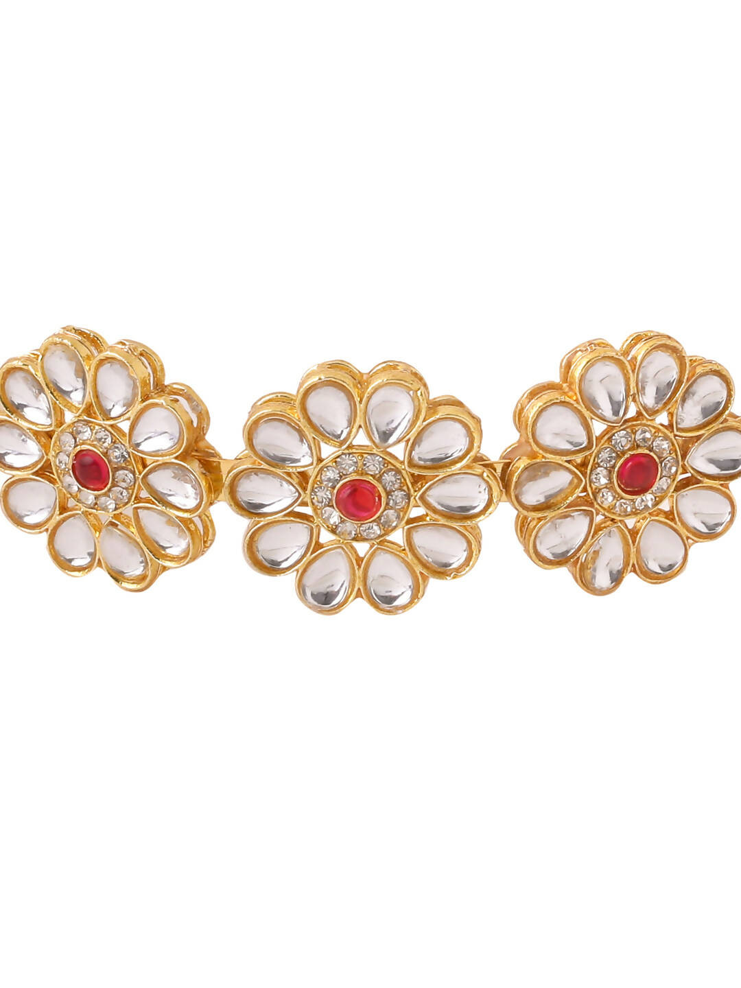 NVR Women's Rajputi Gold-Plated Kundan Matha Patti Hairband - Distacart