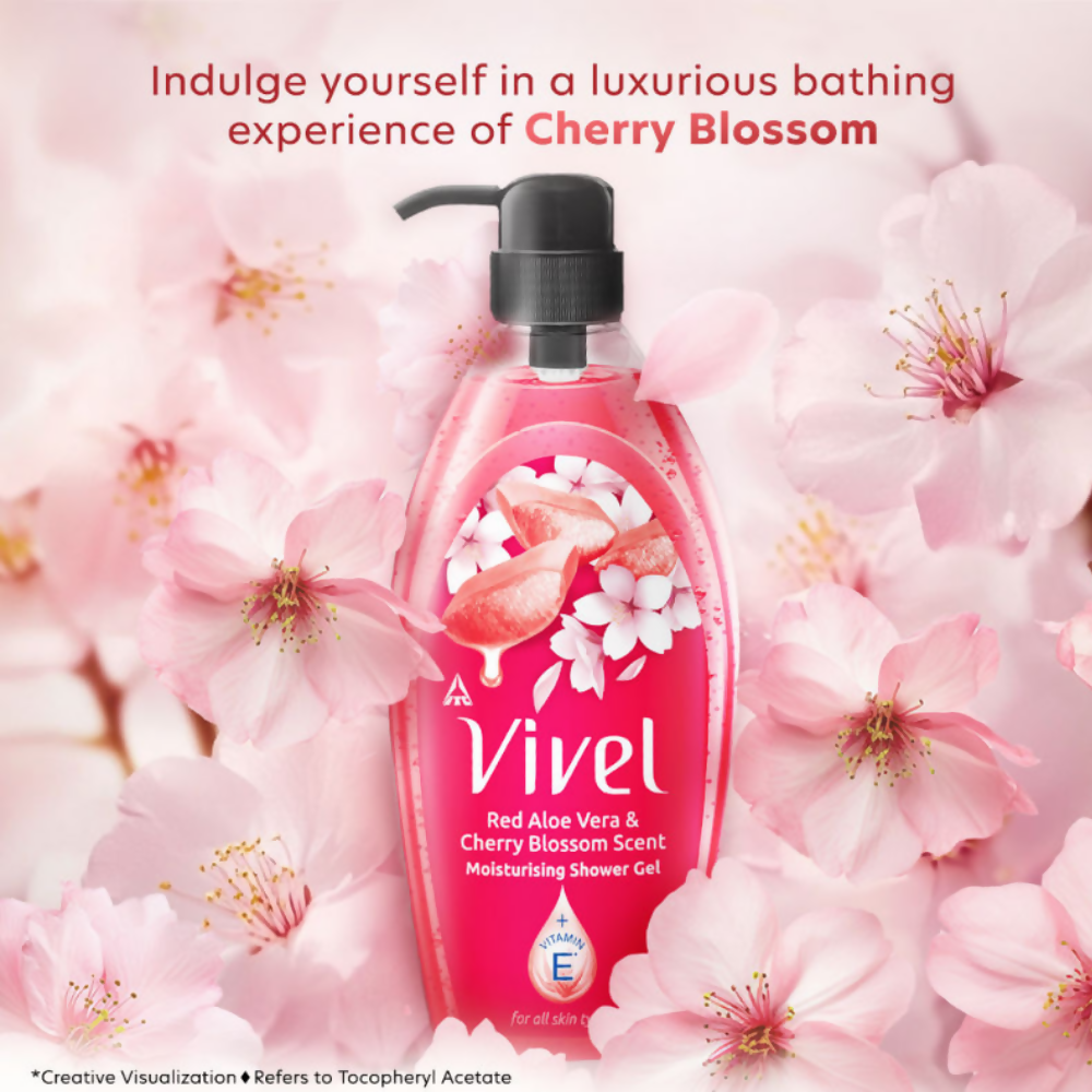 Vivel Red Aloe Vera & Cherry Blossom Scent Moisturizing Shower Gel