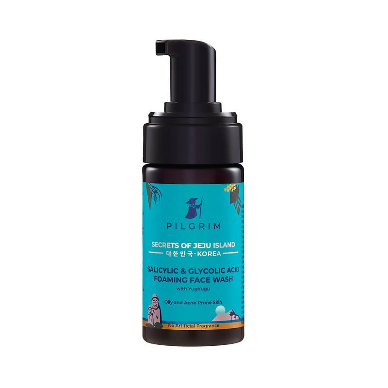 Pilgrim Korean 1.5% Salicylic (Bha) & 2% Glycolic Acid (Aha) Foaming Face Wash For Oily & Acne-Prone Skin - Korean Skin Care - Distacart