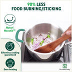 The Indus Valley TurboCuk Tri-ply Stainless Steel Biryani Cooking Pot/Casserole, Premium Quality, 3 Layer Thick Body, Cool Silicone Handles, 100% Toxin-free, Non-stick, Induction & Gas, Spatula, 2.9L