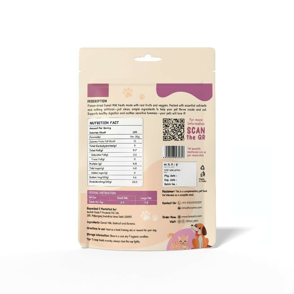 Hye Pets Super Treats For Super Pets – Freeze Dried Treats Made With Camel Milk, Beetroot & Banana - Distacart