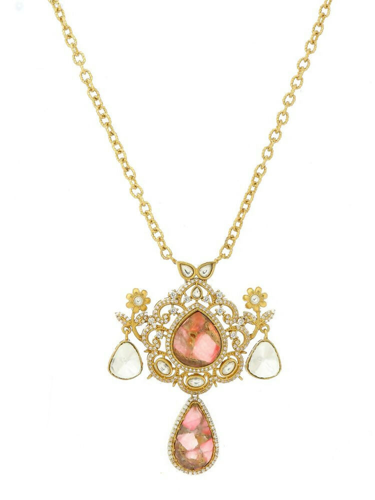 Natural Stones Earrings and Necklace set - Ruby Raang
