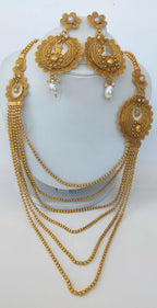 White Kemp Layer mugappu Necklace Set - Distacart