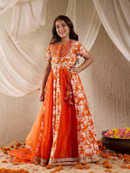 Joban Fashion Girl's Rust Color Lehenga Choli
