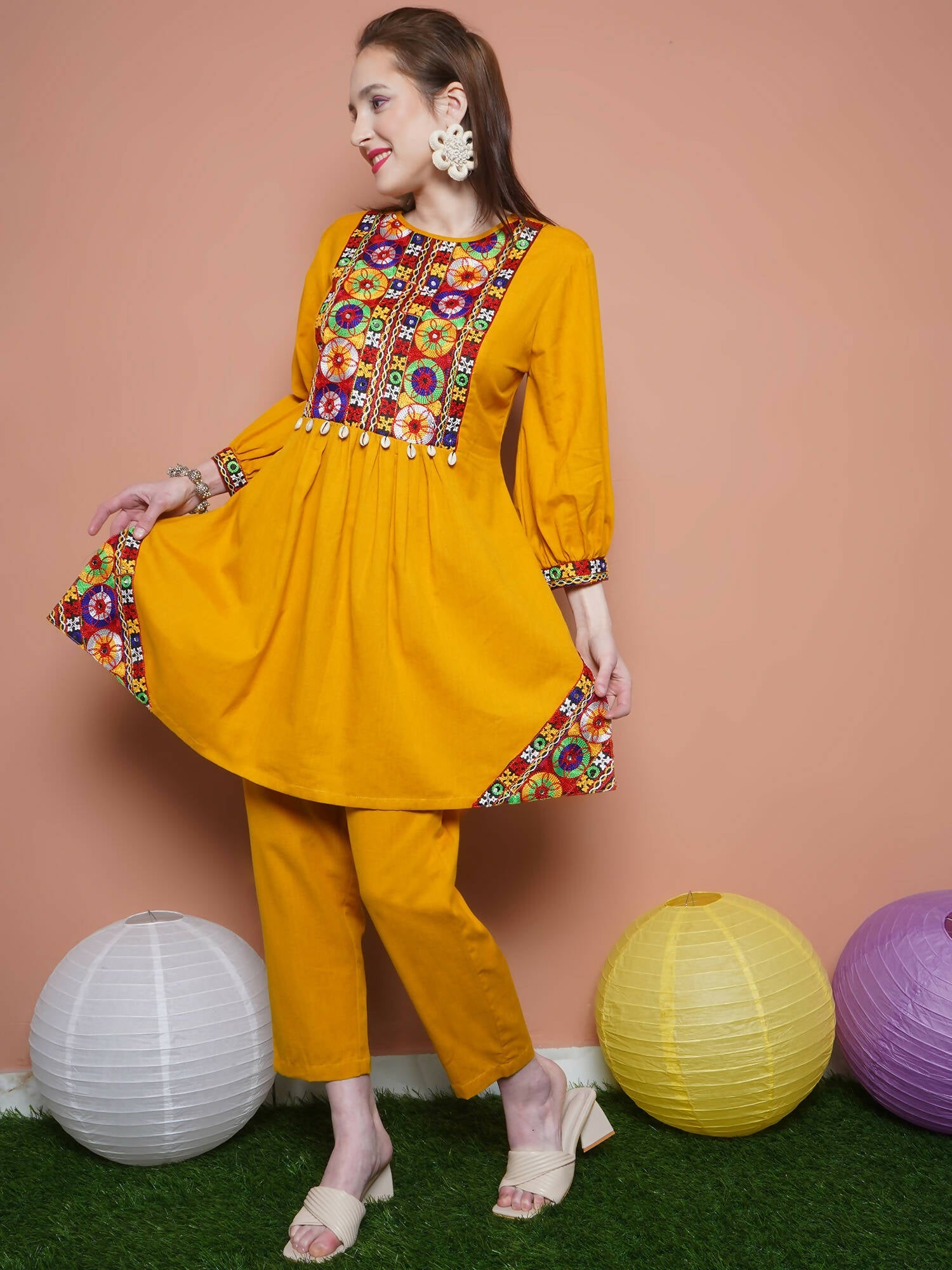 Women Republic Mustard Cotton Kurta Set - Distacart