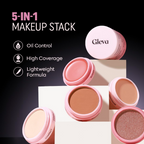 Gleva 5 In 1 Makeup stack Gleva 5 In 1 Makeup stack WIth Concealer, Bronzer, Blusher, Compact & Highlighter Smooth & Blendable Formula - Fair