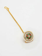 NVR Women's Gold-Polished CZ Stone-Studded Borla Maang Tikka - Distacart