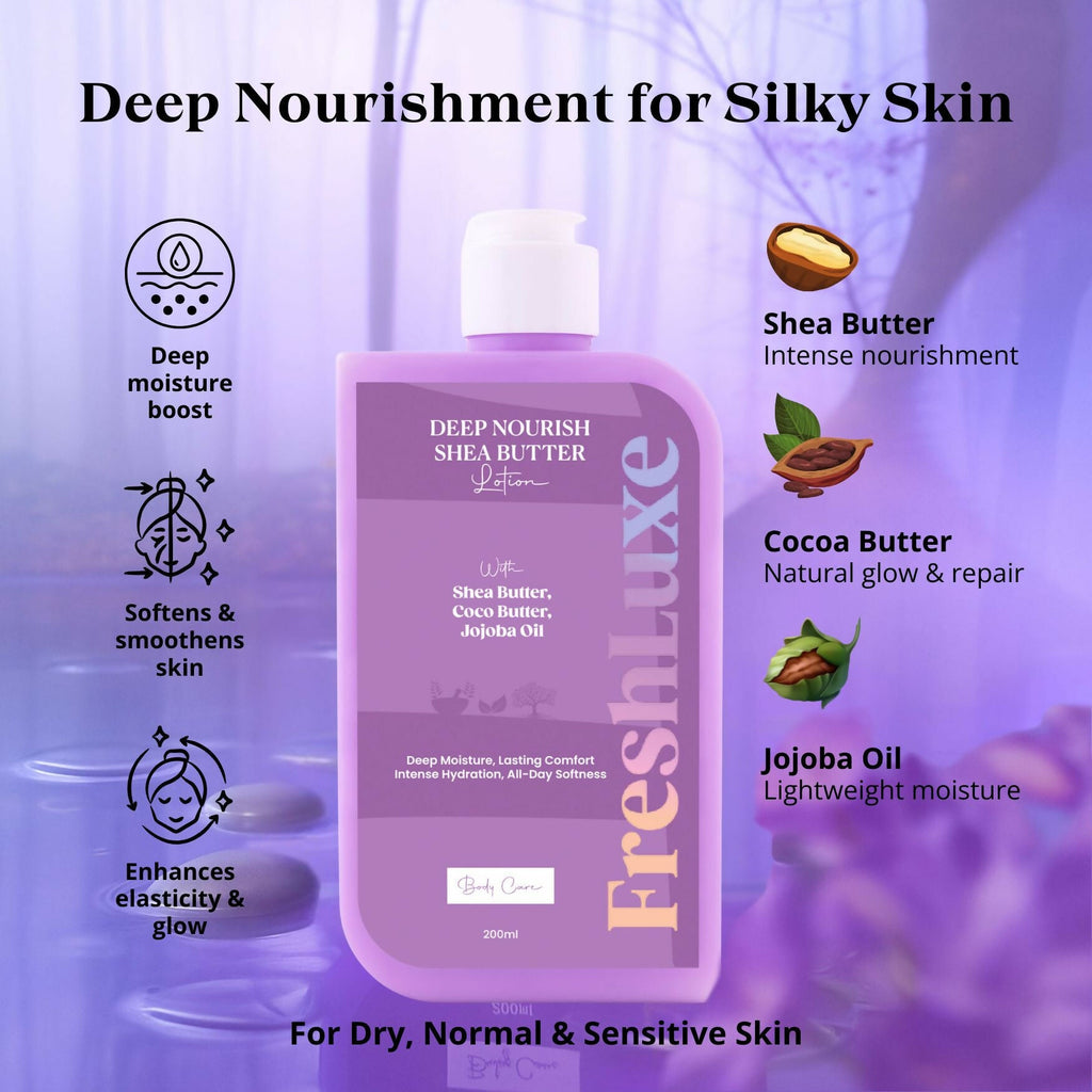 FreshLuxe Shea Butter Lotion with Coco Butter & Jojoba Oil For Deep Moisturization - Distacart