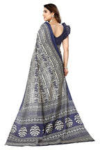 Vamika navy Printed Art Silk Saree