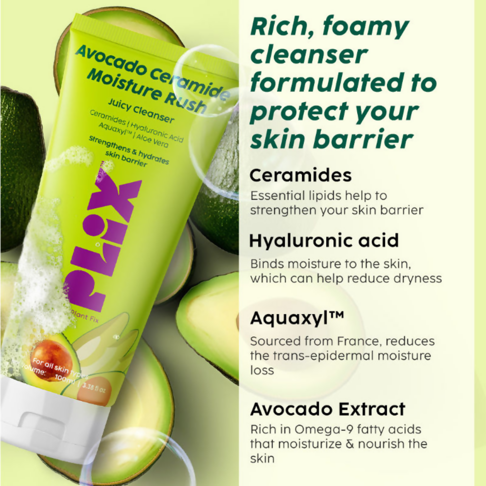 PLIX The Plant Fix Avocado Ceramide Moisture Rush - Cleanser & Cream