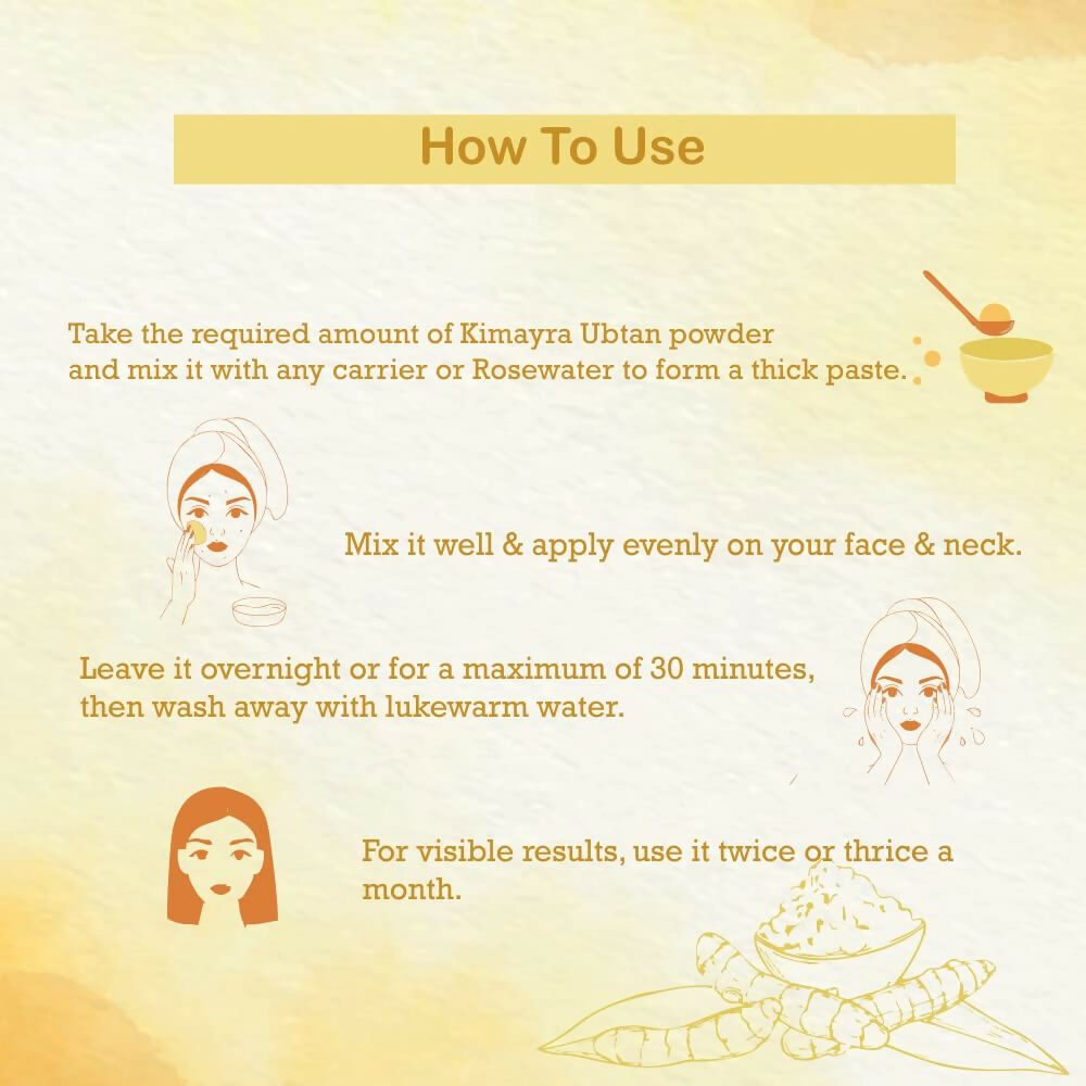 Kimayra Natural Ubtan Powder Face Pack For Glowing Skin Care - Spotless Skin, Treat Acne & Reduces Scars