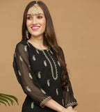 Joban Fashion Black Georgette Lehenga Set