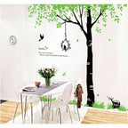 StylishWalls PVC Vinyl Self-Adhesive Calm Green Trees Nature Wall Stickers for Bedroom (Large, 220 x 200 cm)