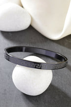 NVR Men's Set of 2 Gold & Black Rhodium-Plated Stainless Steel Kada Bracelet - Distacart