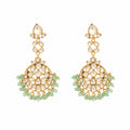 Nuyug 22K Gold Plated Regal Green Kundan Chandbali Earrings - Distacart