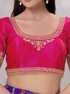 Joban Fashion Women Silk Dark-Pink Stitched Blouse