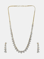Diamond Neckpiece with Dangler Diamond Earrings- Ruby Raang