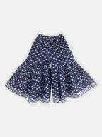 Ahalyaa Navy Pure Cotton Digital Printed Kids Kurta Sharara Set For Girls