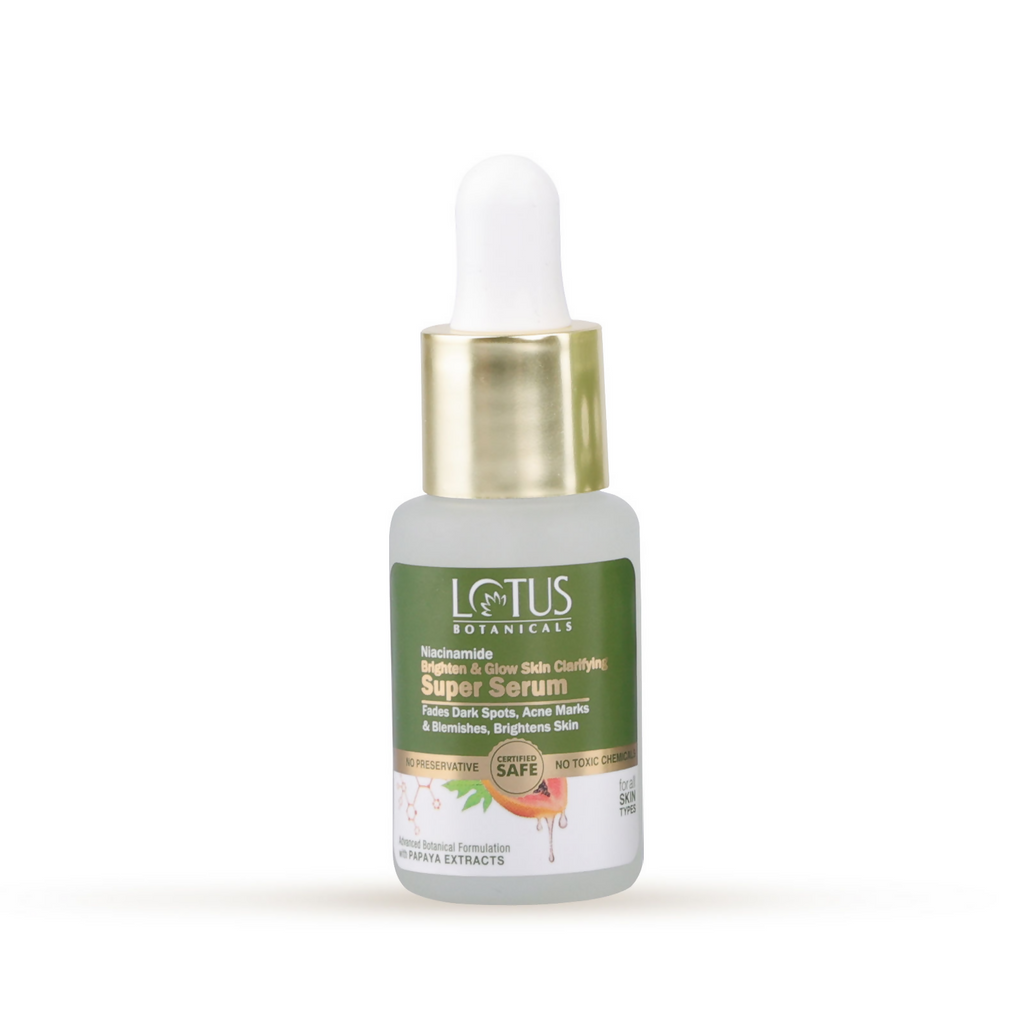 Lotus Botanicals Niacinamide & Papaya Brighten & Glow Skin Clarifying Super Serum