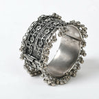 Mominos Fashion Joharkamal Oxidised Silver-Plated Ghungroo Handcraft Bracelet - Design 021