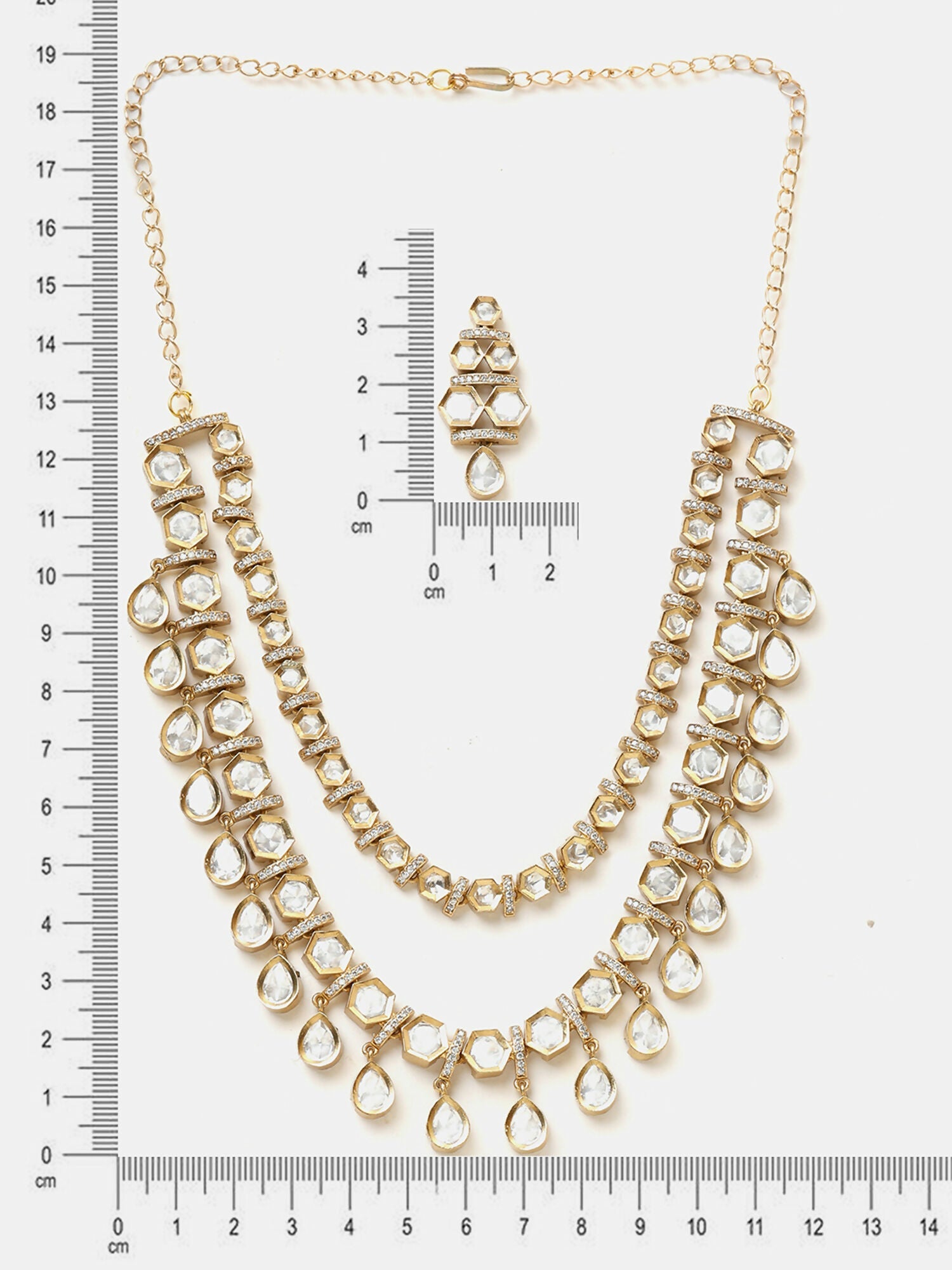 Ruby Raang 3-Layered Neck Piece With Earrings