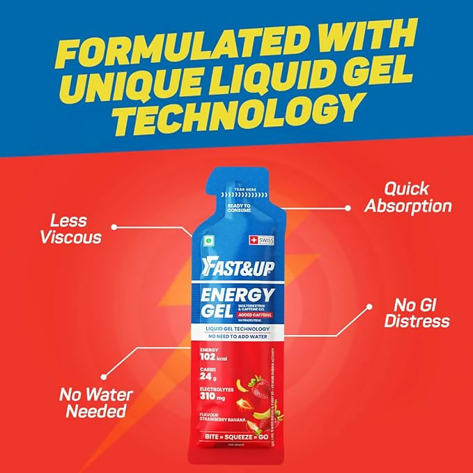 Fast&Up Energy Gel-Strawberry Banana Flavour - Distacart