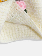 Chutput Kids Woollen Hand Knitted Full Sleeves Deer Detail Sweater For Baby Boys - Cream