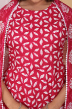 Vamika Women Printed Cotton Pink Party Wear/Casual Wear Kurta Set/Suit - Distacart