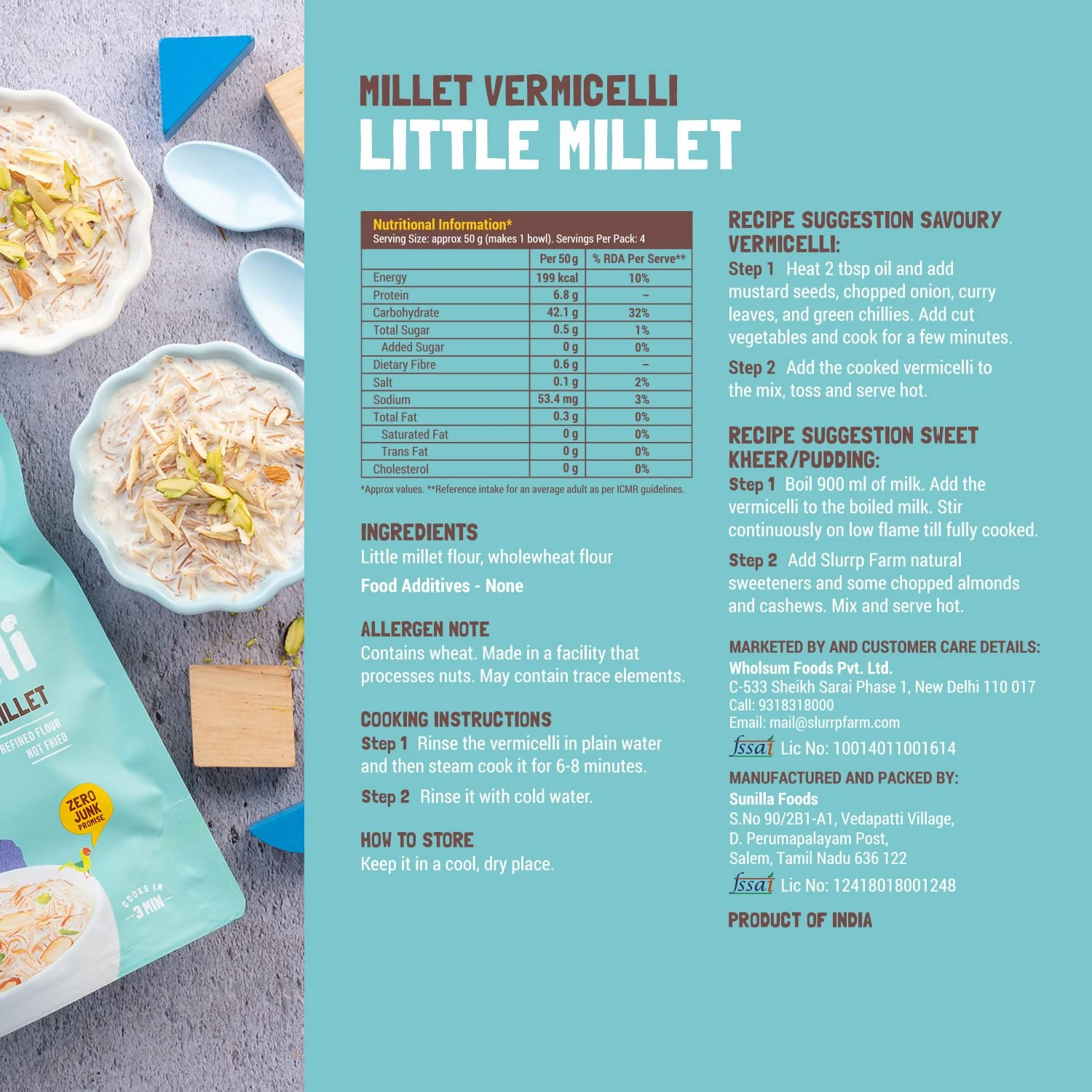 Slurrp Farm Foxtail & Little Millet Vermicelli Combo - Distacart
