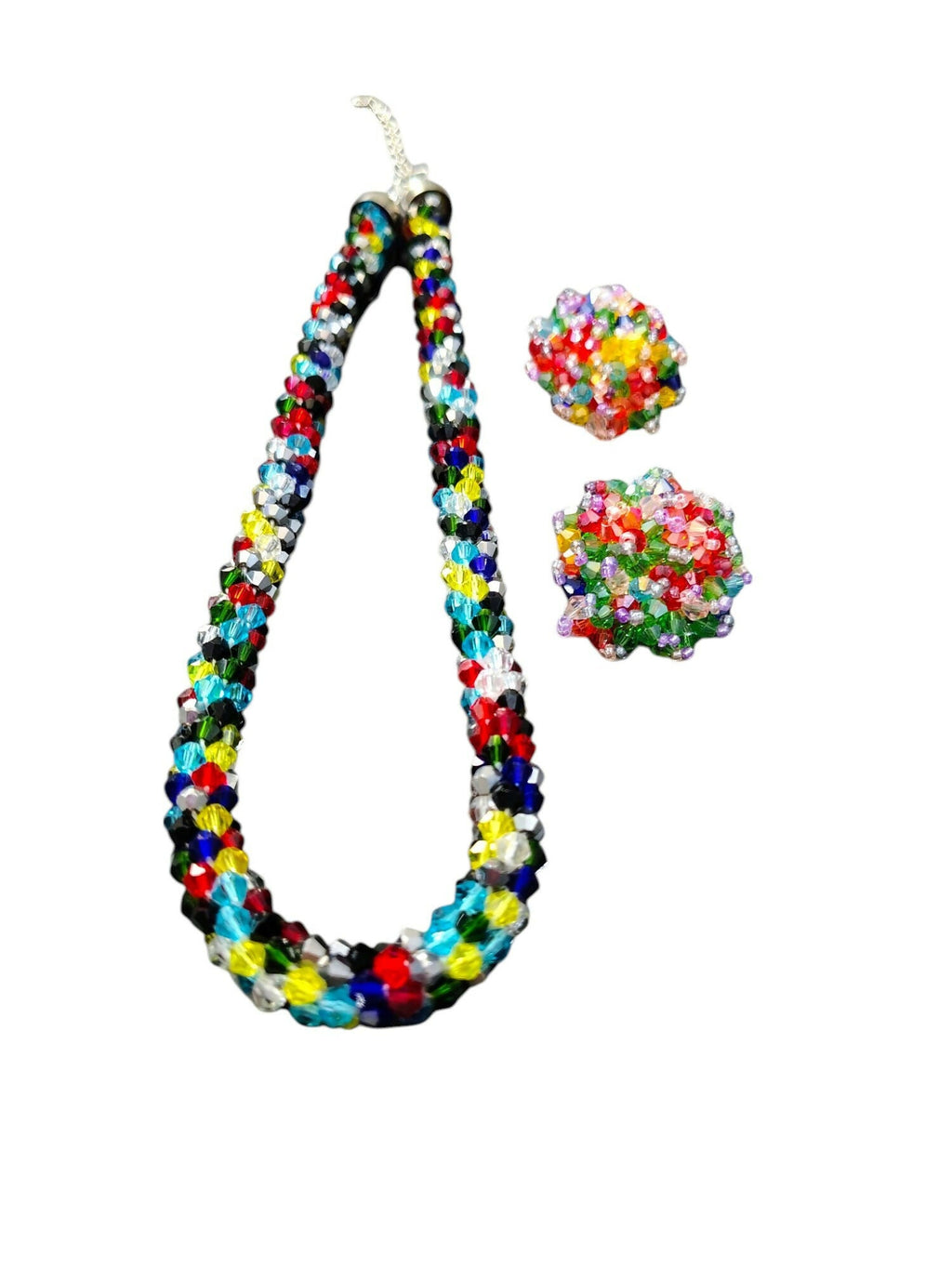 Inhanns Noor-E-Jalwa – Handmade Crystal Bead Necklace / Necklace With Earrings -Adjustable - Multi Colour