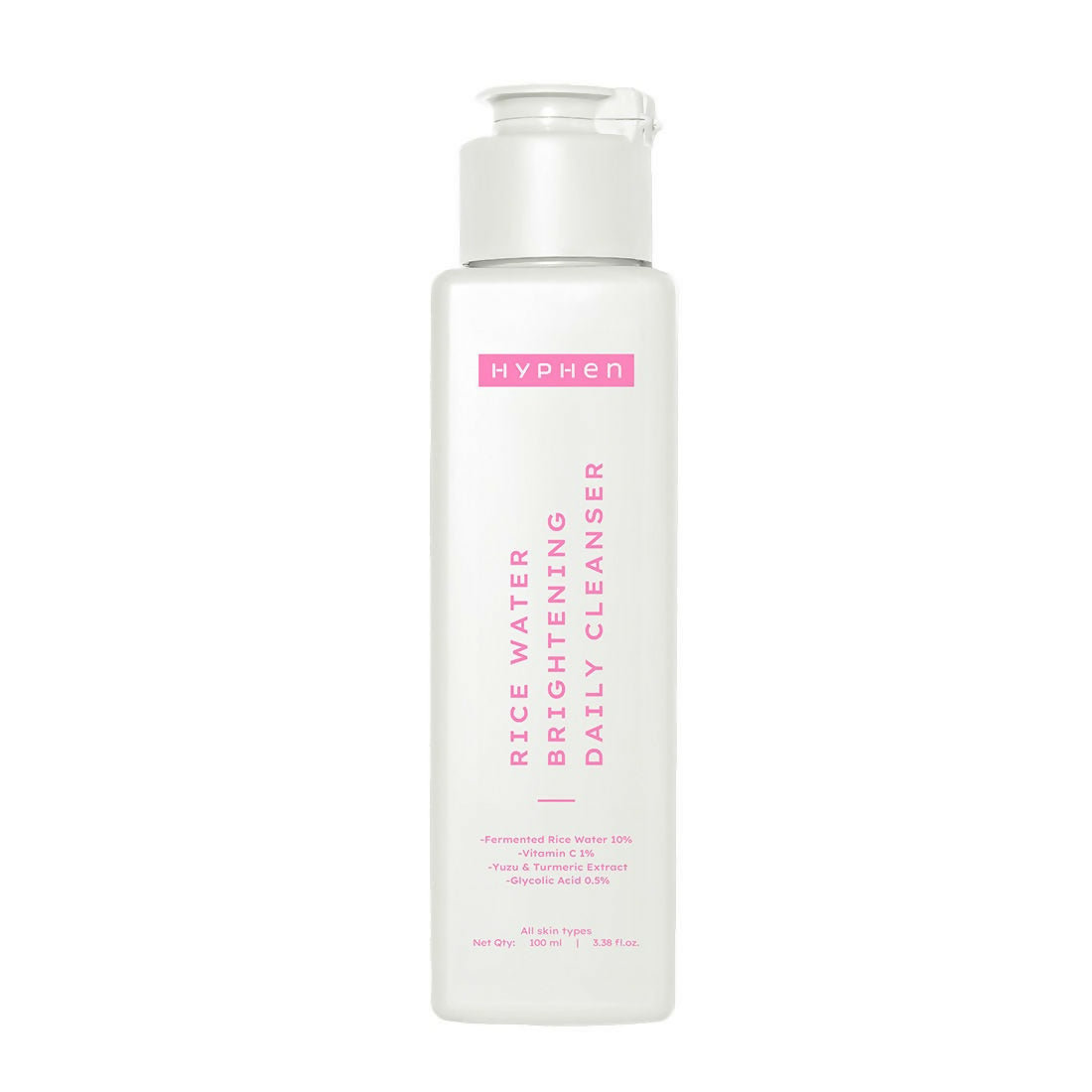 Hyphen By Kriti Sanon Rice Water Face Brightening Daily Cleanser, Reduce Pigmentation & Dark Spots, Brightens & Even Tones Skin, Moisturizes Skin