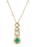 Natural Stones Antique finish Earrings and Necklace set - Ruby Raang