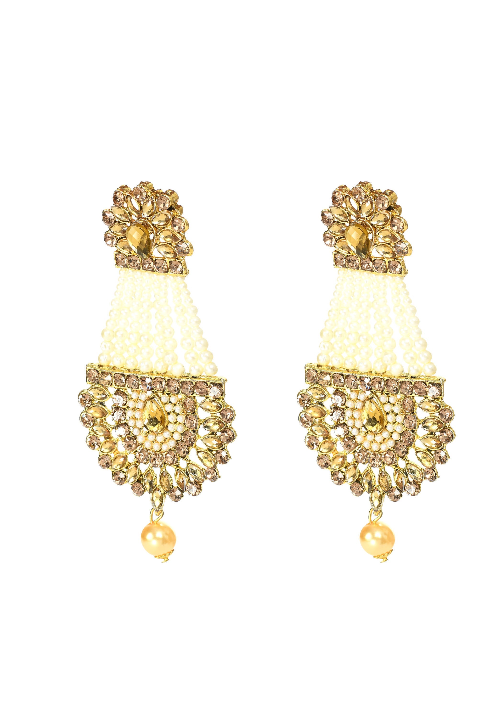 Mominos Fashion Johar Kamal Earrings With Kundan & Pearls Work - Distacart