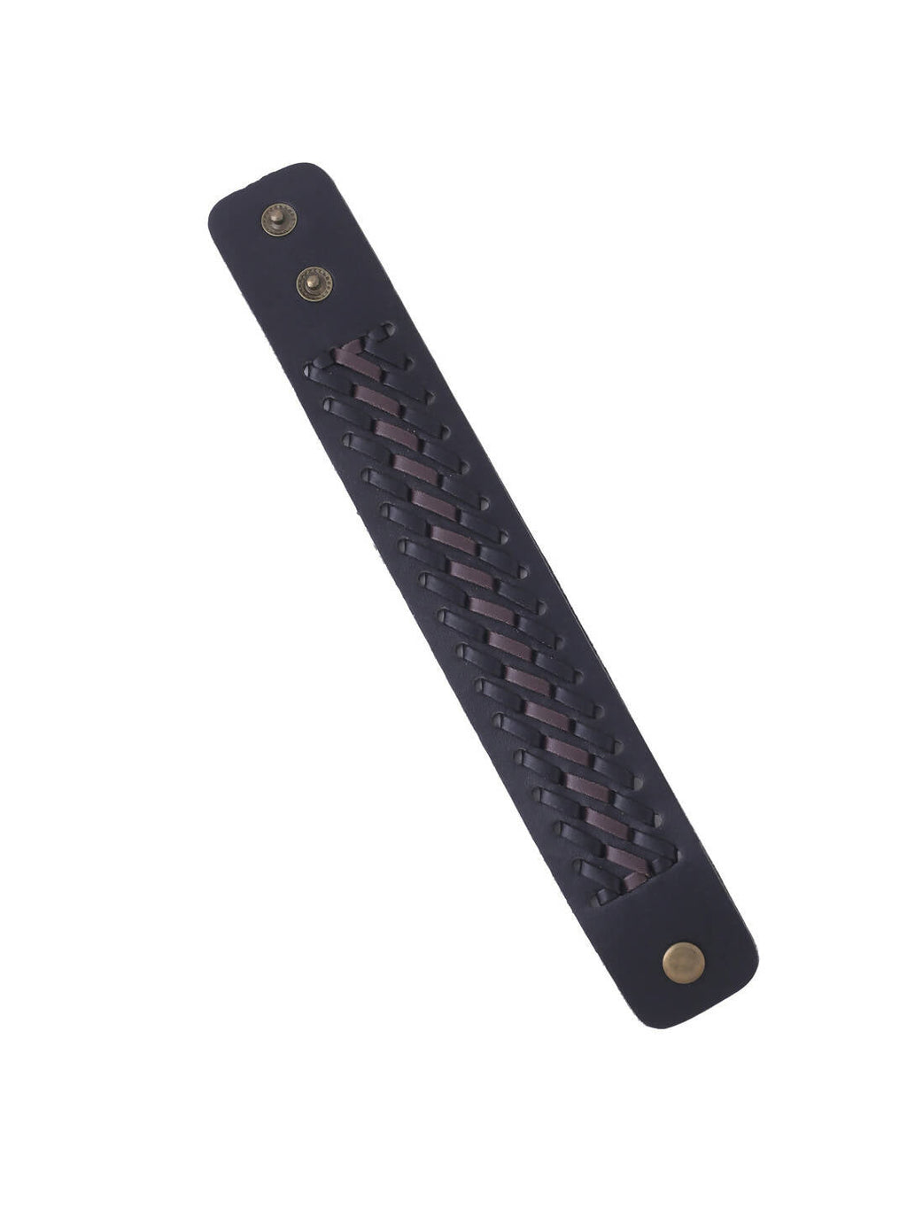 NVR Men's Black Leather Bracelet - Distacart