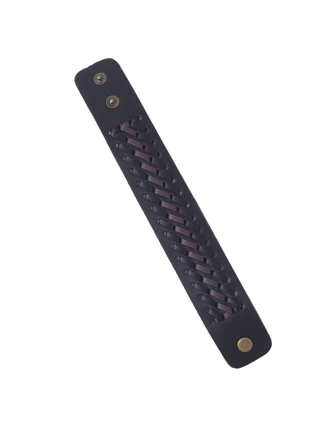 NVR Men's Black Leather Bracelet - Distacart