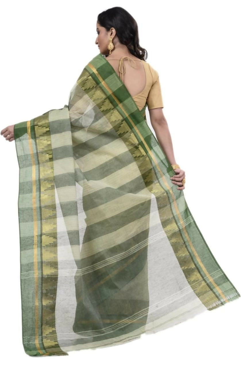 Exclusive Collection Off White 100% Pure Cotton Tant Saree - Distacart