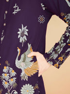 Vastranavya Exclusive Wedding Wear Viscose Rayon Thread Embroidered Work Kurta