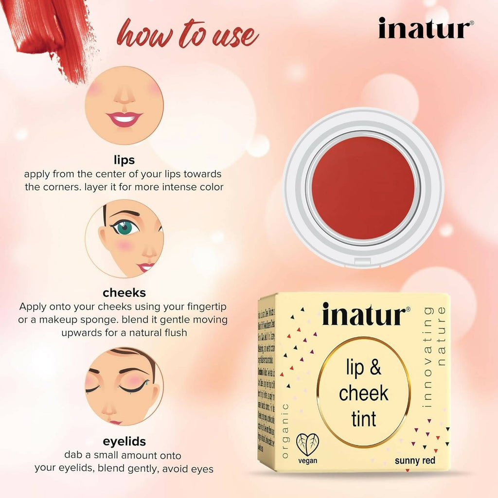 Inatur Lip and Cheek Tint Sunny Red - Distacart
