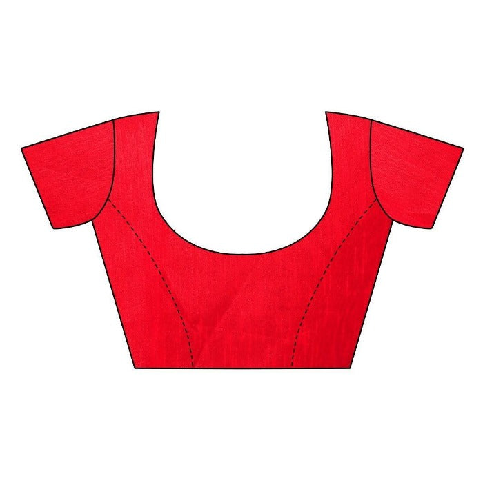 Vamika Chanderi Cotton Embroidery Red Blouses