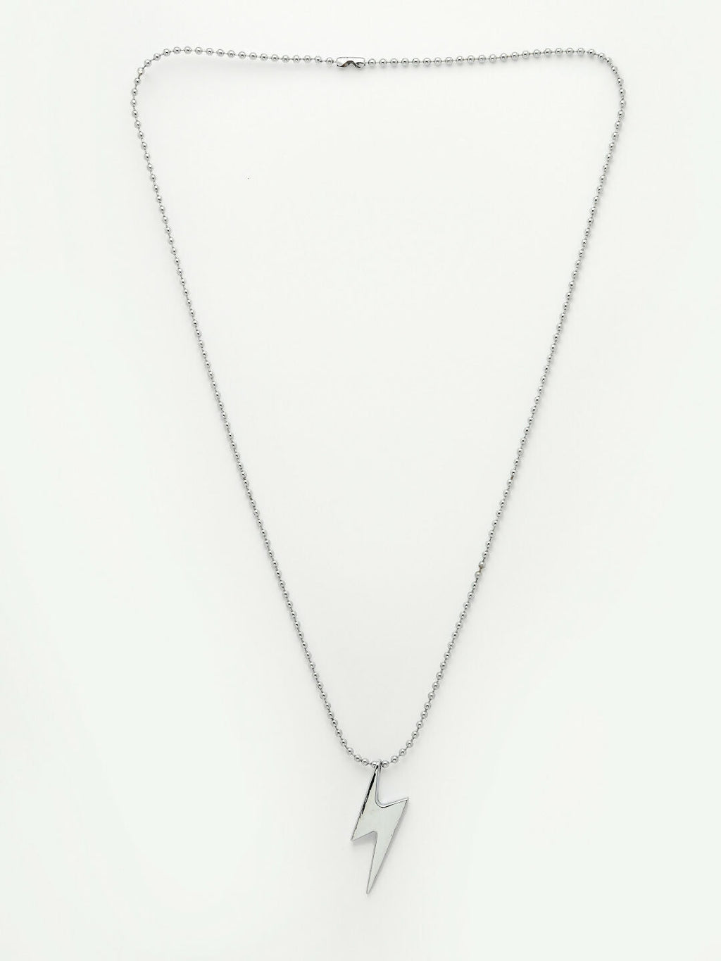 NVR Men's Set of 2 Black & Silver Flash Pendent With Chain