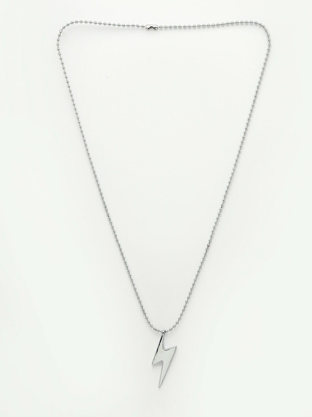 NVR Men's Set of 2 Black & Silver Flash Pendent With Chain