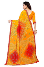 Vamika Ethnic Fire Yellow Printed With Lace Saree - Distacart