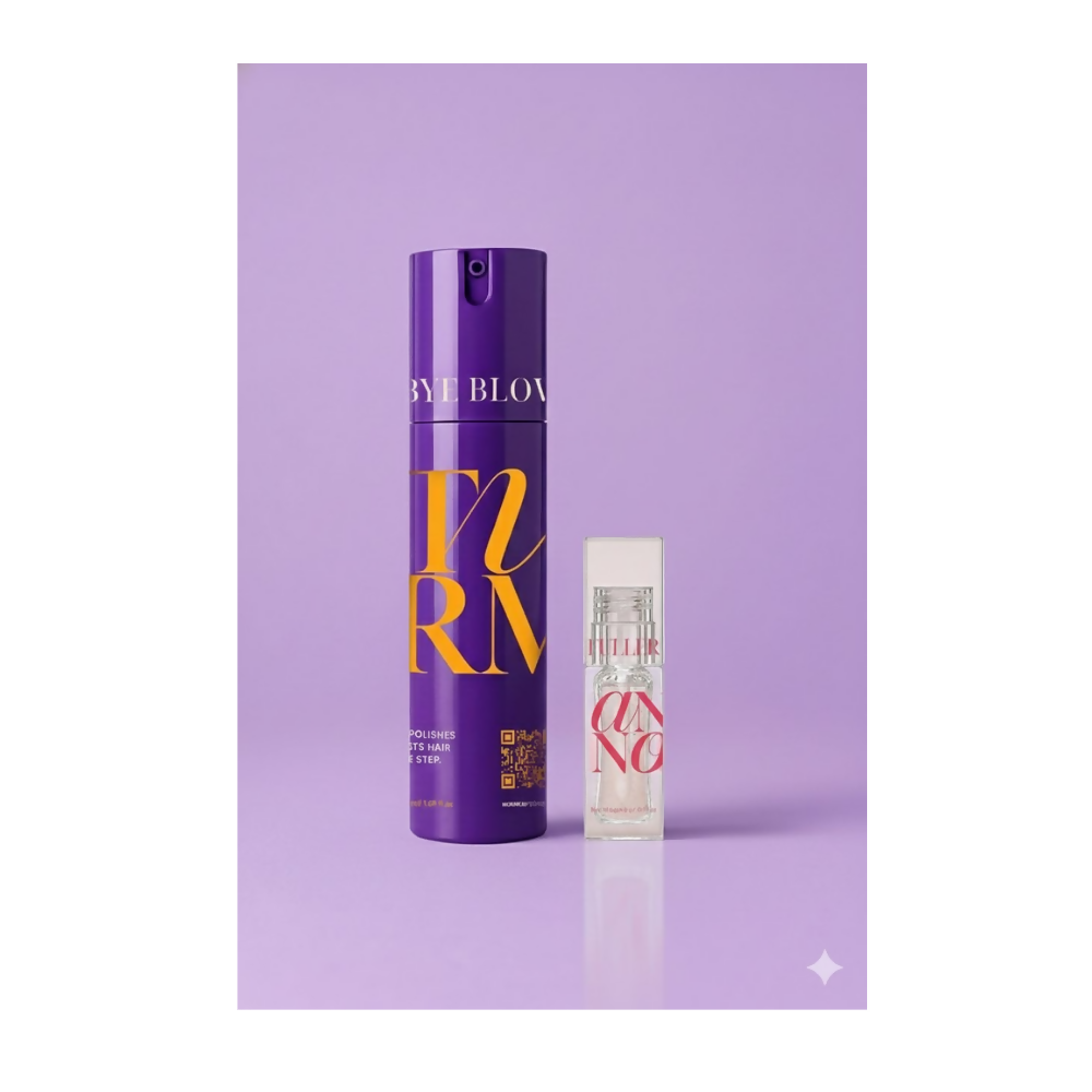 Antinorm Bye Bye Blow Dry Hair Serum and Fuller Without Filler Lip Balm Combo