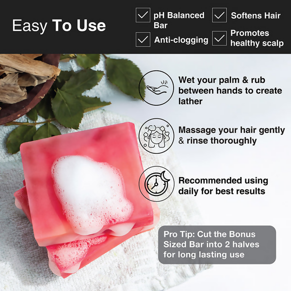 Soulflower Sandalwood Geranium Hair Cleansing Bar