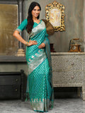 Shree Shyam Fashion Banarasi Silk Rama Green Saree - Distacart